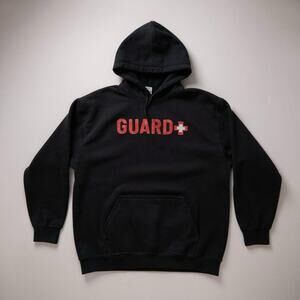 Gildan Heavy Blend Lifeguard “GUARD+” Black Hoodie – Size XL